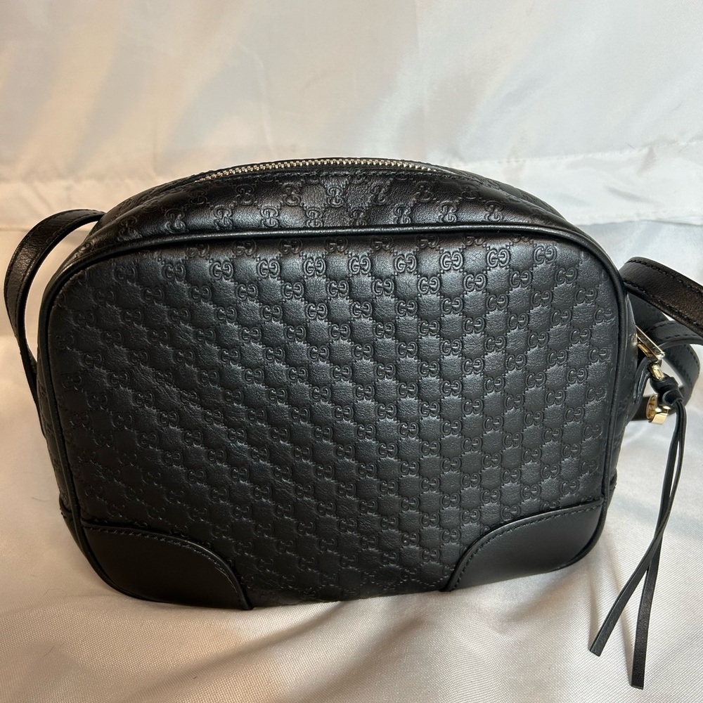 GUCCI Microshima GG Black Unisex Crossbody Bag 449413 BMJ1G 1000 ** - Picture 5 of 16